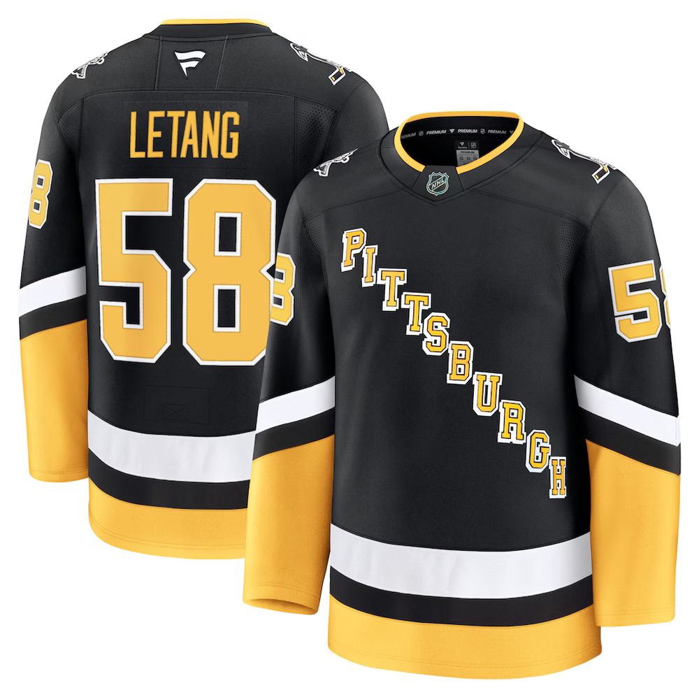 Men's Pittsburgh Penguins #58 Kris Letang Black Alternate Premium Jersey