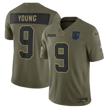 Youth Carolina Panthers #9 Bryce Young Nike Olive 2025 Salute to Service Limited Jersey