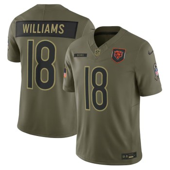 Men's Chicago Bears #18 Caleb Williams Nike Olive 2025 Salute to Service Limited Jersey Men's Chicago Bears #18 Caleb Williams Nike Olive 2025 Salute to Service Limited Jersey