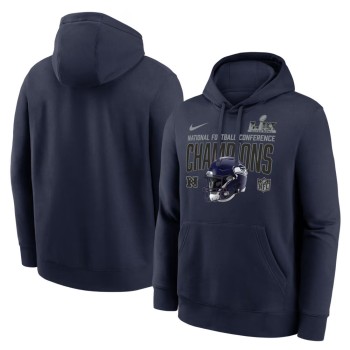 Men's Seattle Seahawks Nike College Navy 2025 NFC Champions Glory Shield Hoodie