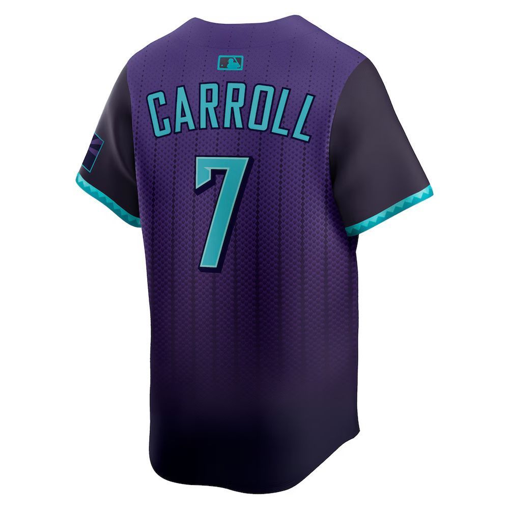 Men's Arizona Diamondbacks #7 Corbin Carroll Nike Purple 2025 City Connect Limited Player Jersey Men's Arizona Diamondbacks #7 Corbin Carroll Nike Purple 2025 City Connect Limited Player Jersey