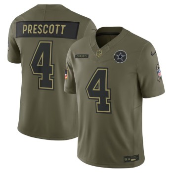 Men's Dallas Cowboys #4 Dak Prescott Nike Olive 2025 Salute to Service Limited Jersey Men's Dallas Cowboys #4 Dak Prescott Nike Olive 2025 Salute to Service Limited Jersey