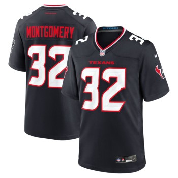 Men's Houston Texans #32 David Montgomery Navy Game Jersey Men's Houston Texans #32 David Montgomery Navy Game Jersey
