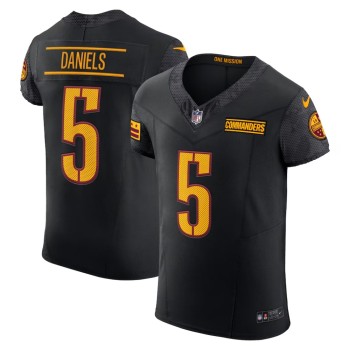 Men's Washington Commanders #5 Jayden Daniels Black Nike Alternate Vapor F.U.S.E. Elite Jersey Men's Washington Commanders #5 Jayden Daniels Black Nike Alternate Vapor F.U.S.E. Elite Jersey