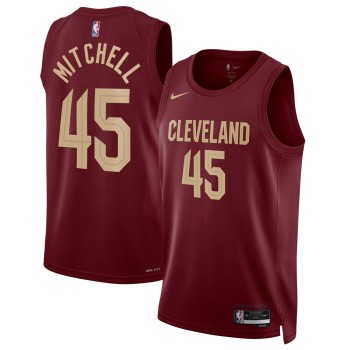 Men's Cleveland Cavaliers #45 Donovan Mitchell Wine Swingman Icon Edition Jersey Men's Cleveland Cavaliers #45 Donovan Mitchell Wine Swingman Icon Edition Jersey
