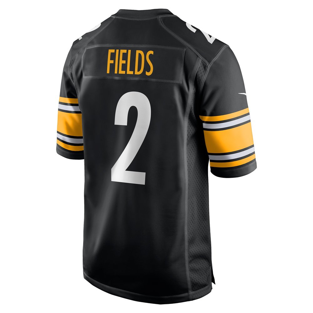 Men's Pittsburgh Steelers Justin Fields Black Game Player Jersey Men's Pittsburgh Steelers Justin Fields Black Game Player Jersey