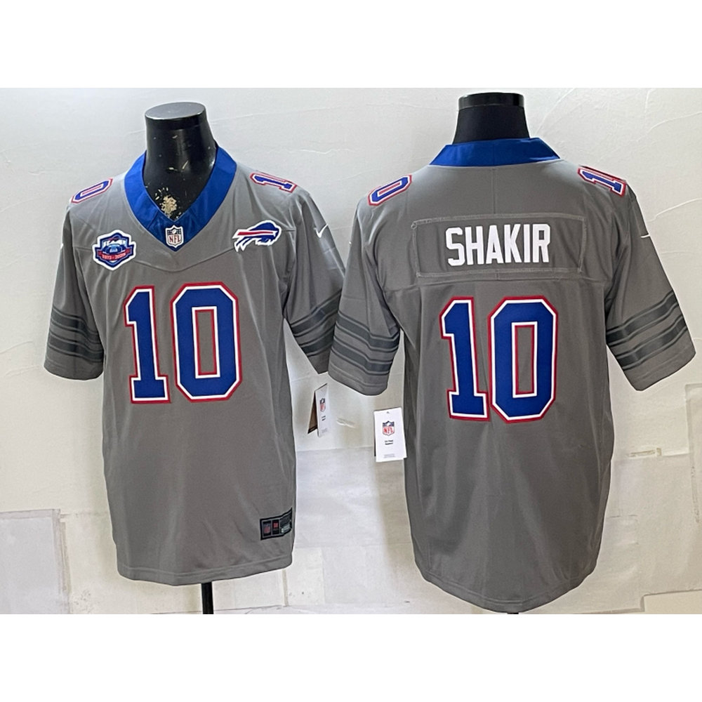 Men's Buffalo Bills #10 Khalil Shakir Nike Gray Vapor F.U.S.E. Limited Jersey Men's Buffalo Bills #10 Khalil Shakir Nike Gray Vapor F.U.S.E. Limited Jersey