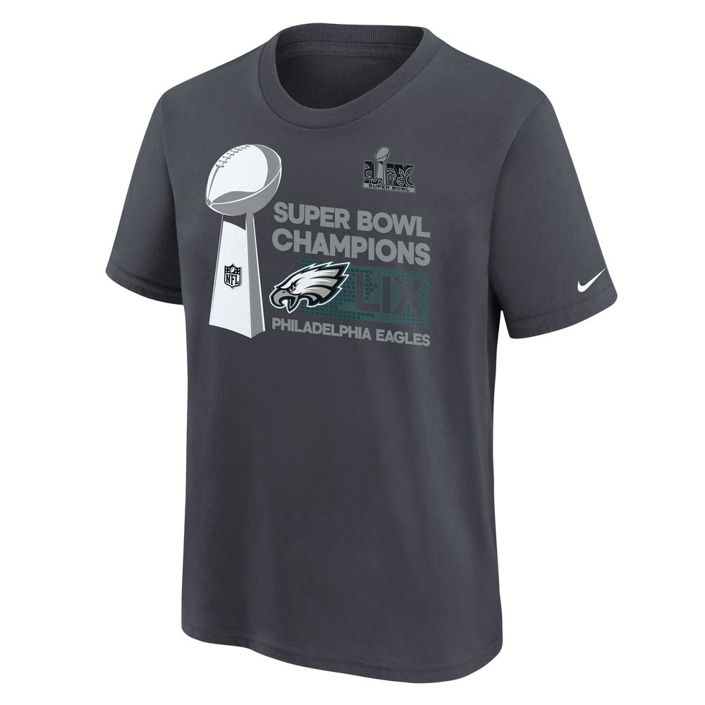 Youth Philadelphia Eagles Anthracite Super Bowl LIX Champions Locker Room Trophy Collection T-Shirt Youth Philadelphia Eagles Anthracite Super Bowl LIX Champions Locker Room Trophy Collection T-Shirt