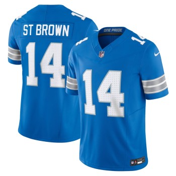 Men's Detroit Lions #14 Amon-Ra St. Brown Blue Vapor F.U.S.E. Limited Jersey Men's Detroit Lions #14 Amon-Ra St. Brown Blue Vapor F.U.S.E. Limited Jersey