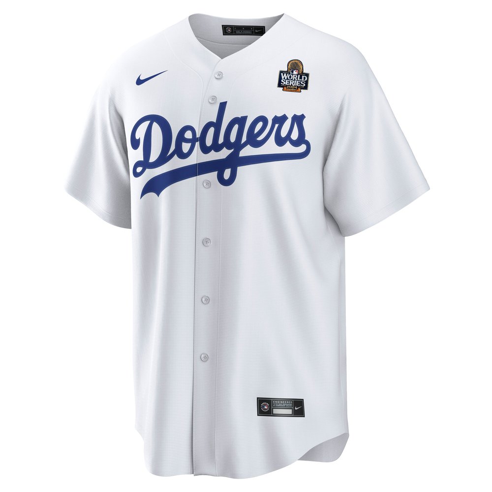 Men's Los Angeles Dodgers #17 Shohei Ohtani White 2024 World Series Home Replica Player Jersey