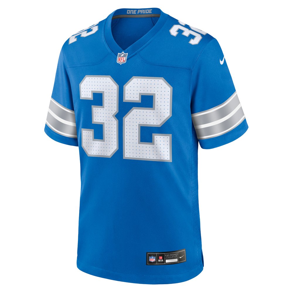 Men's Detroit Lions Brian Branch Blue Game Jersey