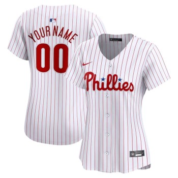 Women's Philadelphia Phillies White Stitched Baseball Custom Jersey Women's Philadelphia Phillies White Stitched Baseball Custom Jersey