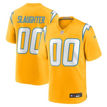 Men's Los Angeles Chargers Jake Slaughter Gold 2026 NFL Draft Game Jersey Men's Los Angeles Chargers Jake Slaughter Gold 2026 NFL Draft Game Jersey