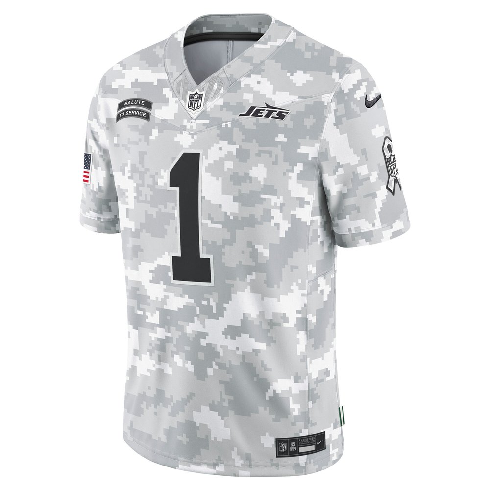 Men's New York Jets Sauce Gardner Arctic Camo 2024 Salute to Service Limited Jersey Men's New York Jets Sauce Gardner Arctic Camo 2024 Salute to Service Limited Jersey