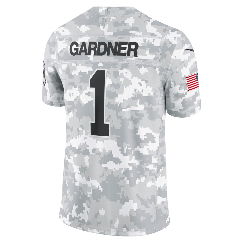 Men's New York Jets Sauce Gardner Arctic Camo 2024 Salute to Service Limited Jersey Men's New York Jets Sauce Gardner Arctic Camo 2024 Salute to Service Limited Jersey