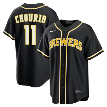 Men's Milwaukee Brewers #11 Jackson Chourio Black Fashion Replica Player Jersey Men's Milwaukee Brewers #11 Jackson Chourio Black Fashion Replica Player Jersey