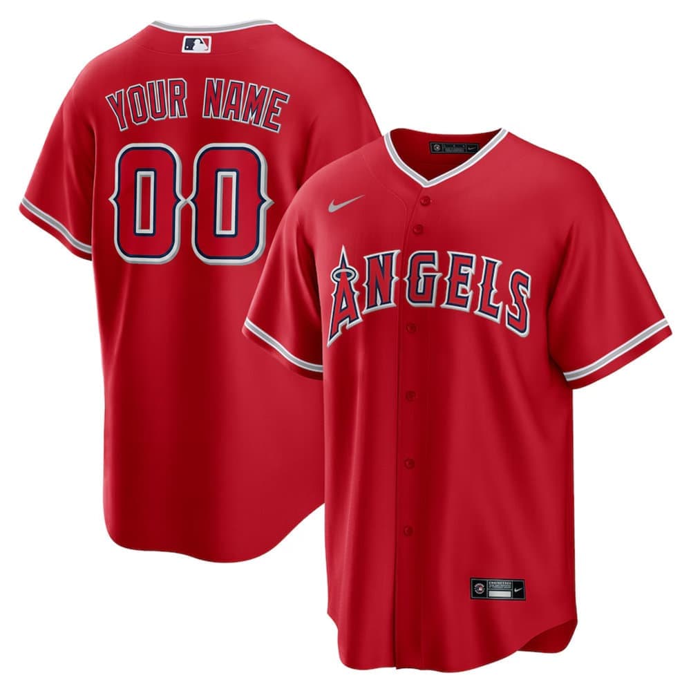 Men's Los Angeles Angels Red Stitched Baseball Custom Jersey Men's Los Angeles Angels Red Stitched Baseball Custom Jersey