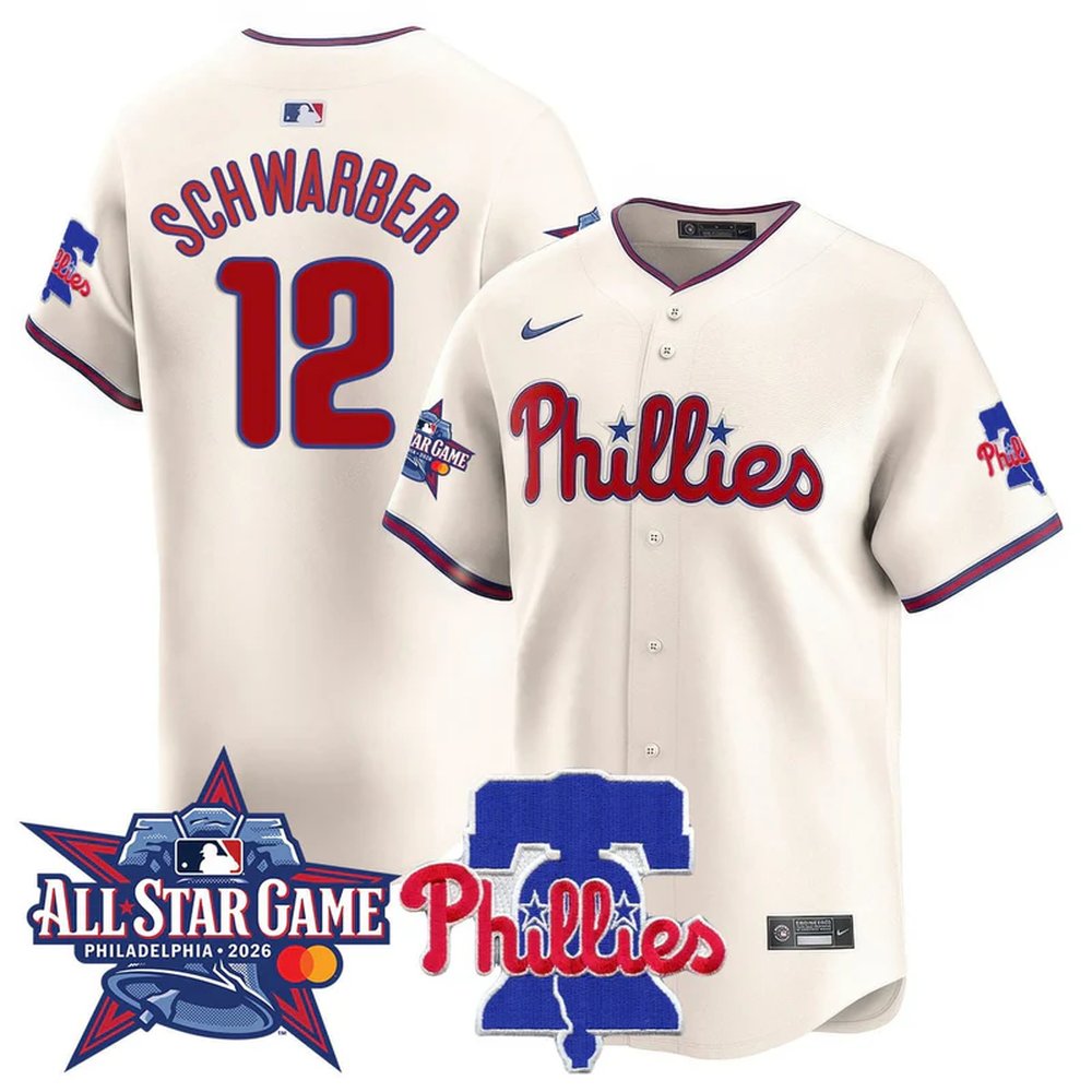 Men's Philadelphia Phillies #12 Kyle Schwarber Cream 2026 MLB All-Star Jersey Men's Philadelphia Phillies #12 Kyle Schwarber Cream 2026 MLB All-Star Jersey