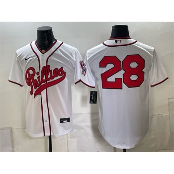 Men's Philadelphia Phillies #28 Alec Bohm White 2026 Field of Dreams Stadium Jersey Men's Philadelphia Phillies #28 Alec Bohm White 2026 Field of Dreams Stadium Jersey