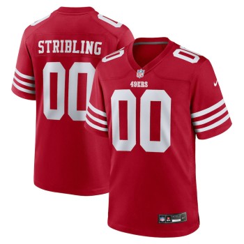 Men's San Francisco 49ers De'Zhaun Stribling Red 2026 NFL Draft Game Jersey Men's San Francisco 49ers De'Zhaun Stribling Red 2026 NFL Draft Game Jersey