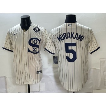 Men's Chicago White Sox #5 Munetaka Murakami White Stitched Baseball Jersey Men's Chicago White Sox #5 Munetaka Murakami White Stitched Baseball Jersey