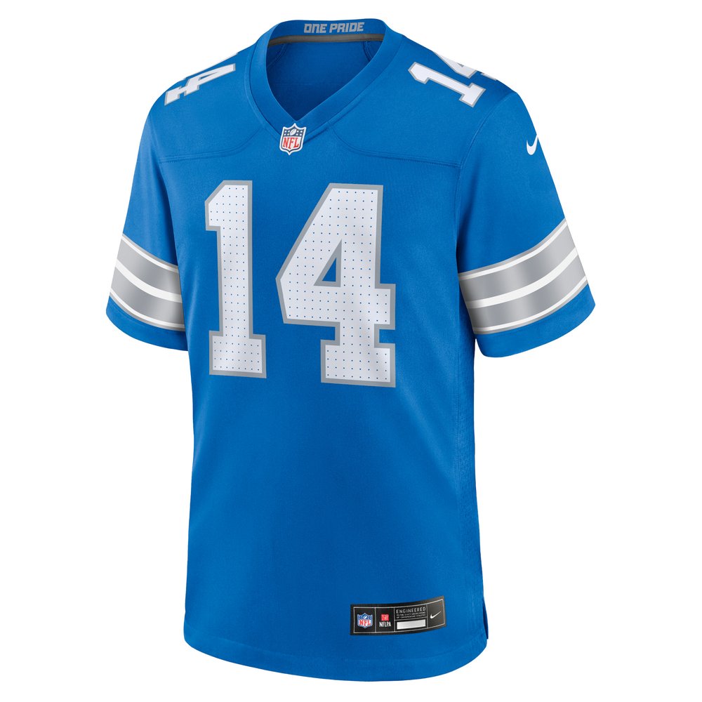 Men's Detroit Lions #14 Amon-Ra St. Brown Blue Game Jersey