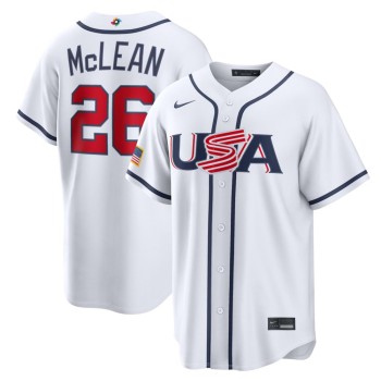 Men's USA Baseball #26 Nolan McLean White 2026 World Baseball Classic Home Stadium Jersey Men's USA Baseball #26 Nolan McLean White 2026 World Baseball Classic Home Stadium Jersey