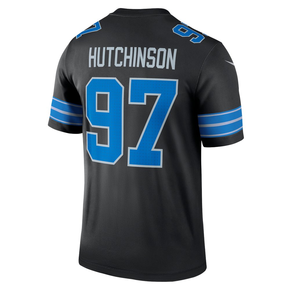 Men's Detroit Lions #97 Aidan Hutchinson Black Legend Jersey
