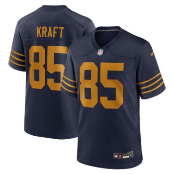 Men's Green Bay Packers #85 Tucker Kraft Nike Navy Alternate Game Jersey Men's Green Bay Packers #85 Tucker Kraft Nike Navy Alternate Game Jersey