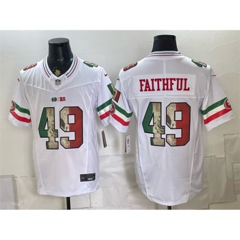 Men's San Francisco 49ers #49 FAITHFUL White 2025 Mexico Vapor F.U.S.E. Limited Jersey Men's San Francisco 49ers #49 FAITHFUL White 2025 Mexico Vapor F.U.S.E. Limited Jersey