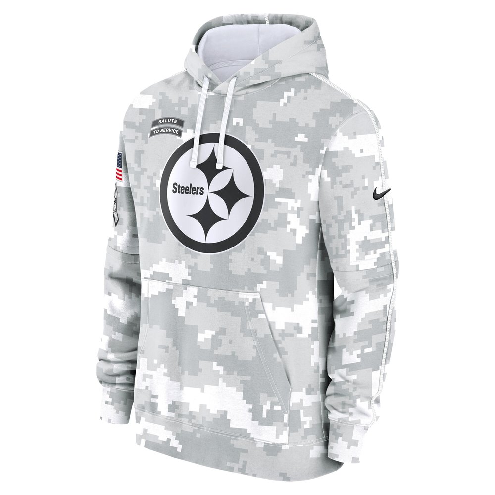 Men's Pittsburgh Steelers Arctic Camo 2024 Salute to Service Club Fleece Pullover Hoodie