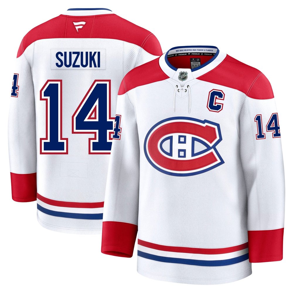 Youth Montreal Canadiens #14 Nick Suzuki White Away Jersey