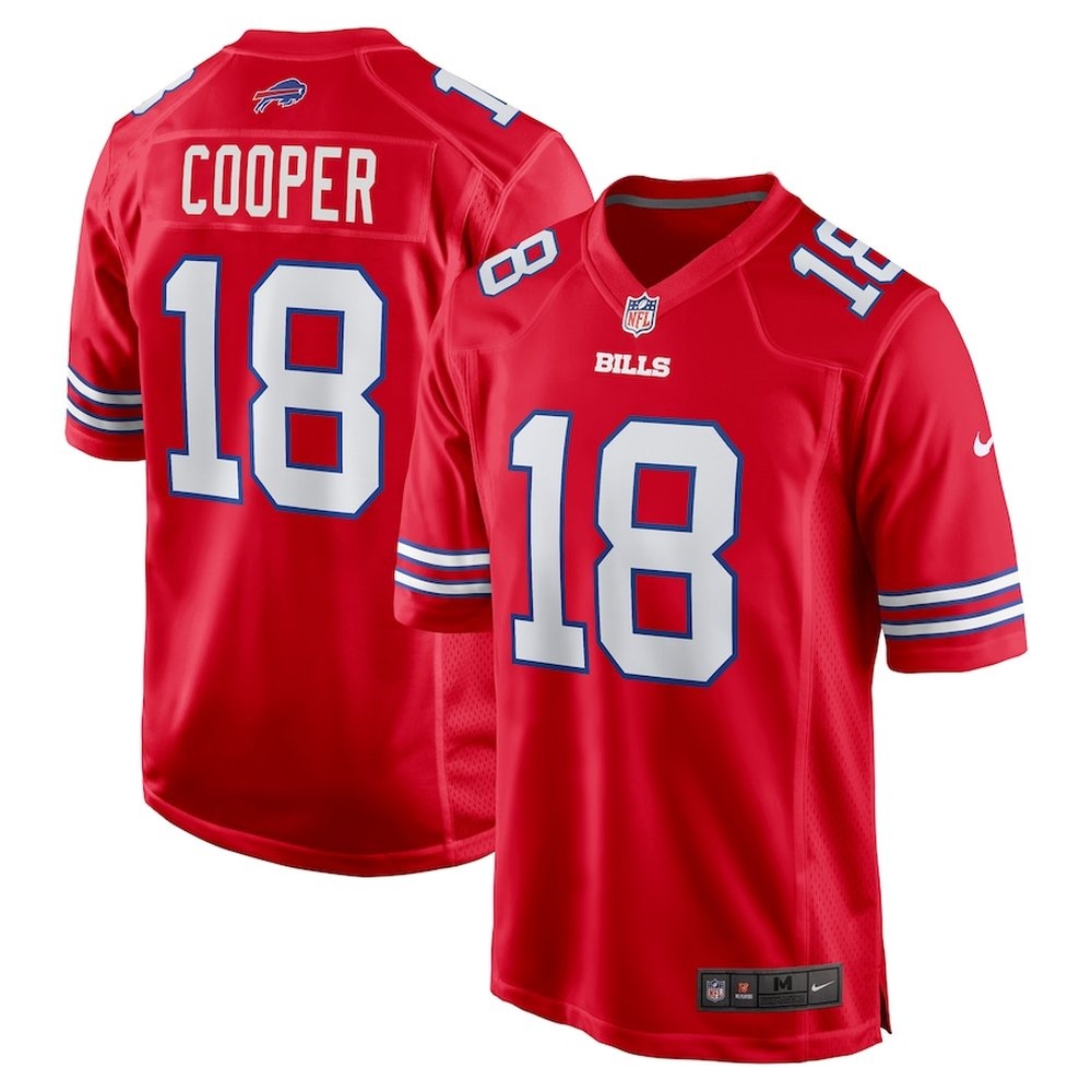 Men's Buffalo Bills #18 Amari Cooper Red Alternate Game Jersey Men's Buffalo Bills #18 Amari Cooper Red Alternate Game Jersey