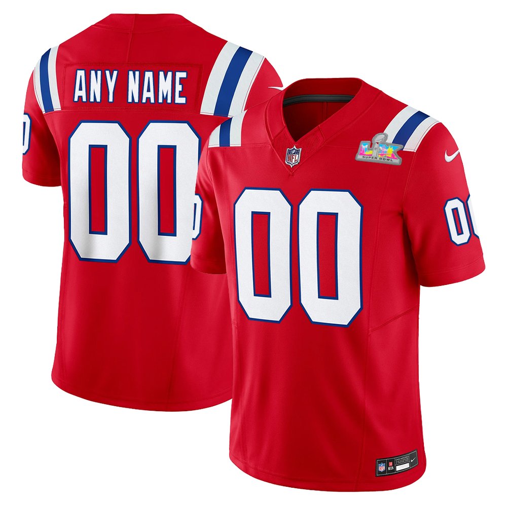 Men's New England Patriots Custom Red F.U.S.E. Vapor Limited Stitched Football Jersey