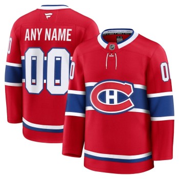 Men's Montreal Canadiens Custom Red Home Premium Jersey Men's Montreal Canadiens Custom Red Home Premium Jersey