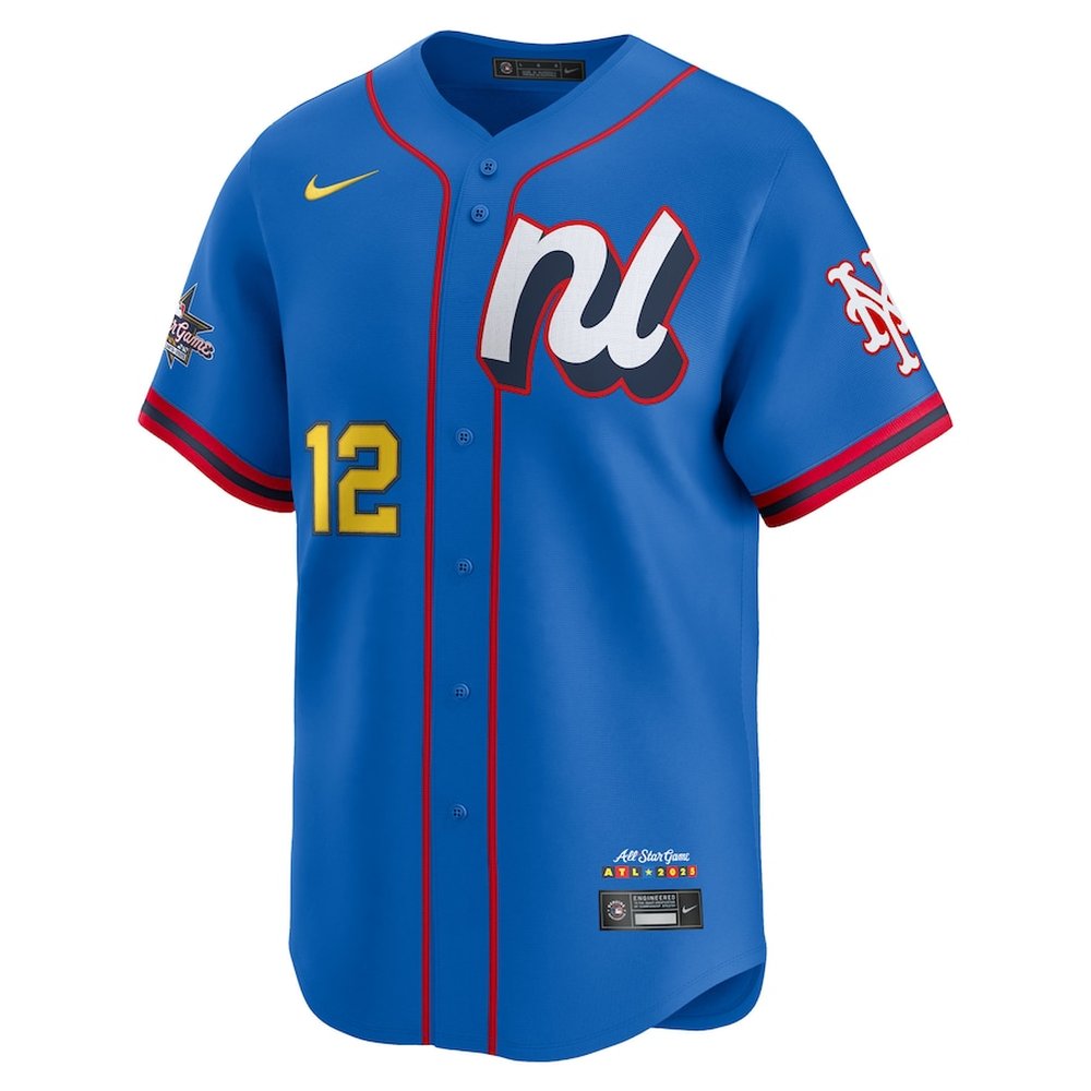 Men's National League #12 Francisco Lindor Nike Blue 2025 All-Star Edition Limited Player Jersey