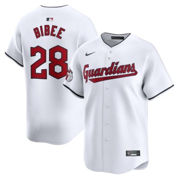 Men's Cleveland Guardians #28 Tanner Bibee Nike White Home Replica Jersey Men's Cleveland Guardians #28 Tanner Bibee Nike White Home Replica Jersey