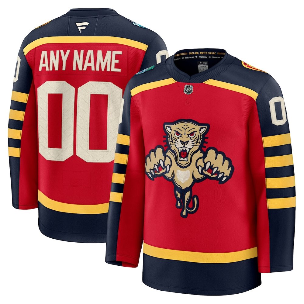 Men's Florida Panthers Red 2026 NHL Winter Classic Premium Custom Jersey Men's Florida Panthers Red 2026 NHL Winter Classic Premium Custom Jersey