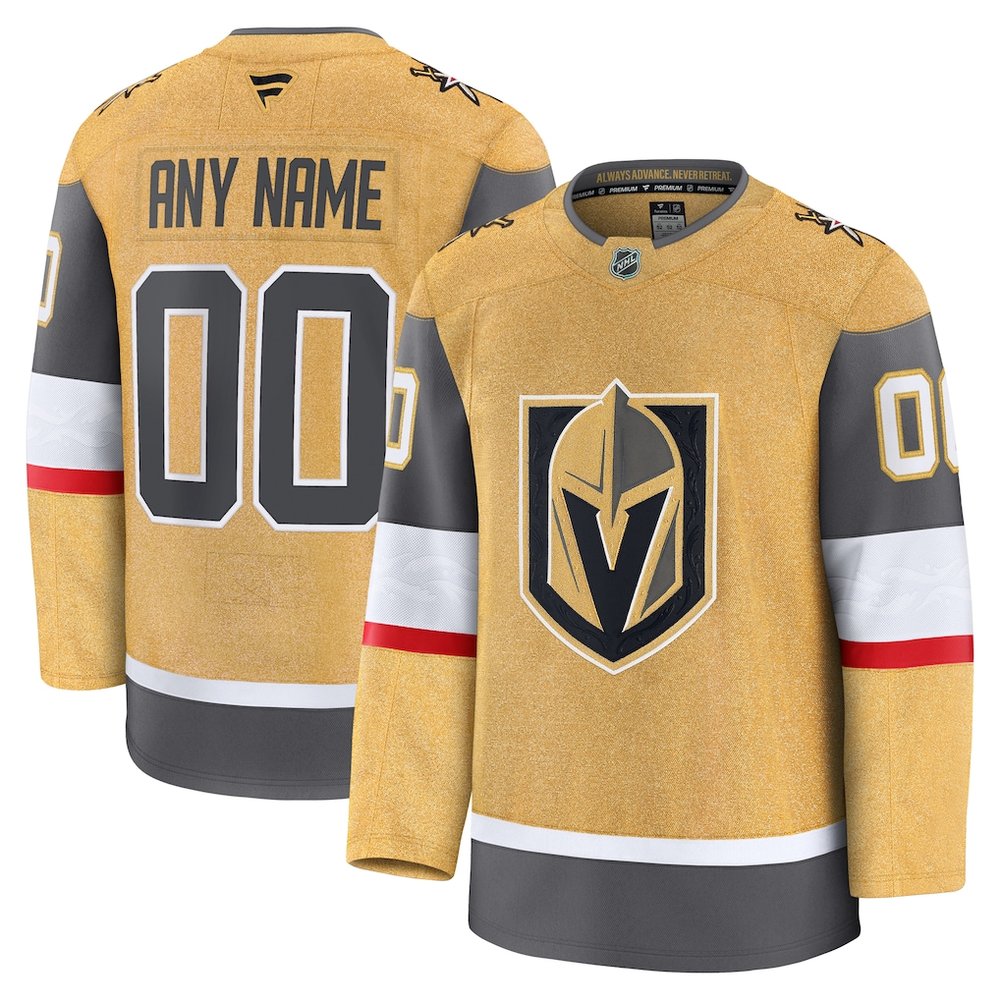 Men's Vegas Golden Knights Gold Home Premium Custom Jersey