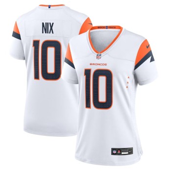 Women's Denver Broncos #10 Bo Nix White Game Jersey Women's Denver Broncos #10 Bo Nix White Game Jersey