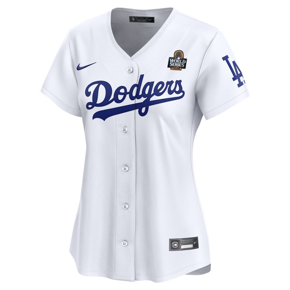 Women's Los Angeles Dodgers White 2024 World Series Home Limited Jersey Women's Los Angeles Dodgers White 2024 World Series Home Limited Jersey