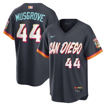 Men's San Diego Padres #44 Joe Musgrove Nike Obsidian 2026 City Connect Stadium Jersey Men's San Diego Padres #44 Joe Musgrove Nike Obsidian 2026 City Connect Stadium Jersey