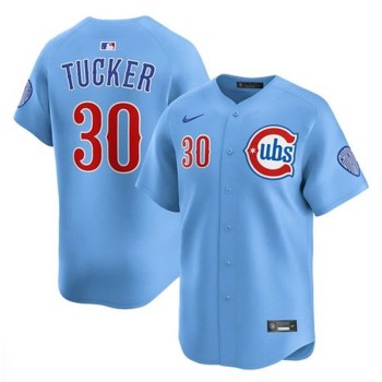 Men's Chicago Cubs #30 Kyle Tucker Blue 2024/25 2nd Alternate Limited Stitched Baseball Jersey Men's Chicago Cubs #30 Kyle Tucker Blue 2024/25 2nd Alternate Limited Stitched Baseball Jersey