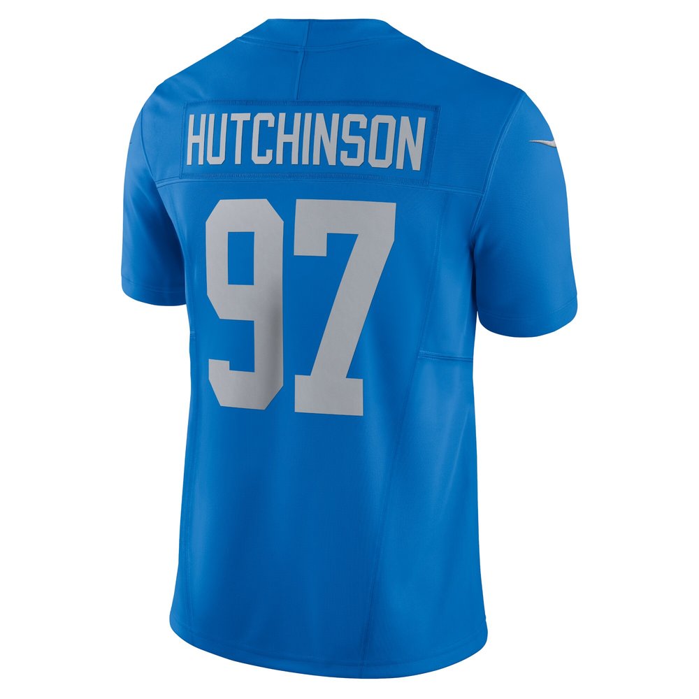 Men's Detroit Lions #97 Aidan Hutchinson Blue Vapor F.U.S.E. Alternate Limited Jersey