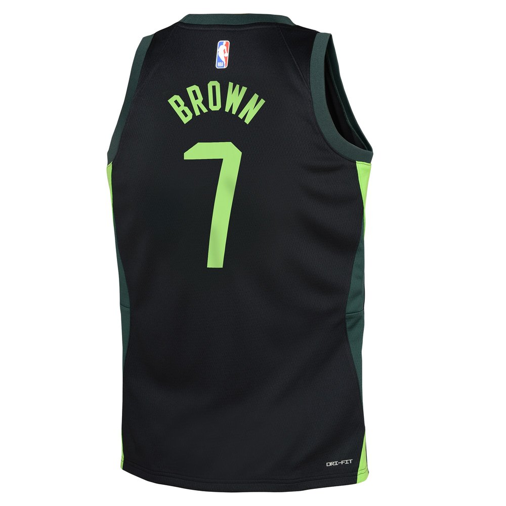 Youth Boston Celtics Jaylen Brown Black 2024/25 Swingman Player Jersey - City Edition