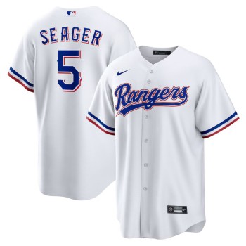Men's Texas Rangers #5 Corey Seager White Cool Base Stitched Baseball Jersey Men's Texas Rangers #5 Corey Seager White Cool Base Stitched Baseball Jersey