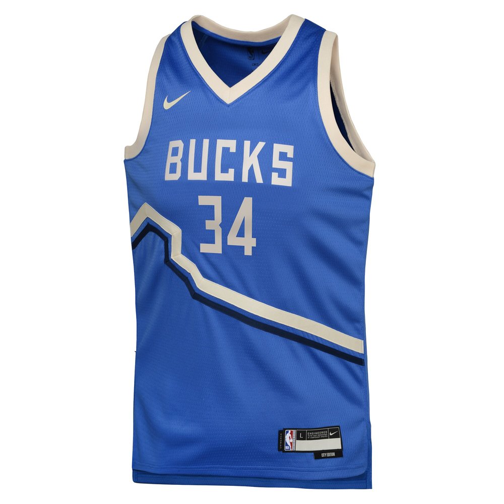 Youth Milwaukee Bucks Giannis Antetokounmpo Royal 2024/25 Swingman Player Jersey - City Edition