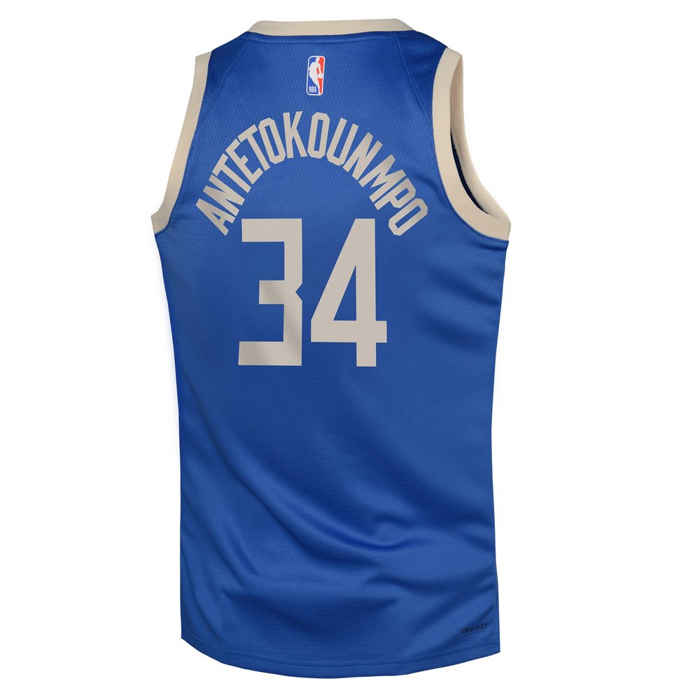 Youth Milwaukee Bucks Giannis Antetokounmpo Royal 2024/25 Swingman Player Jersey - City Edition