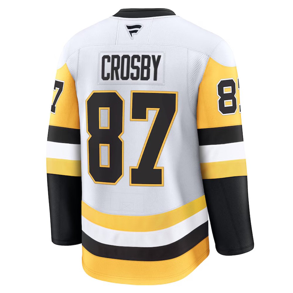 Men's Pittsburgh Penguins #87 Sidney Crosby White Away Premium Jersey Men's Pittsburgh Penguins #87 Sidney Crosby White Away Premium Jersey