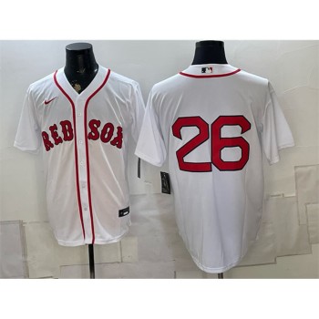 Men's Boston Red Sox #26 Wade Boggs White No Name Cool Base Stitched Baseball Jersey Men's Boston Red Sox #26 Wade Boggs White No Name Cool Base Stitched Baseball Jersey